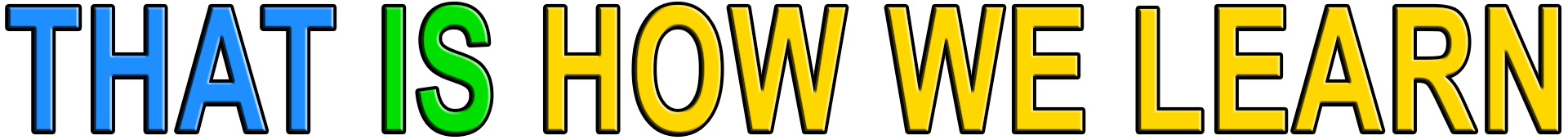 THAT IS HOW WE LEARN